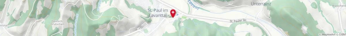 Map representation of the location for Menner Apotheke St. Paul in 9470 Sankt Paul im Lavanttal